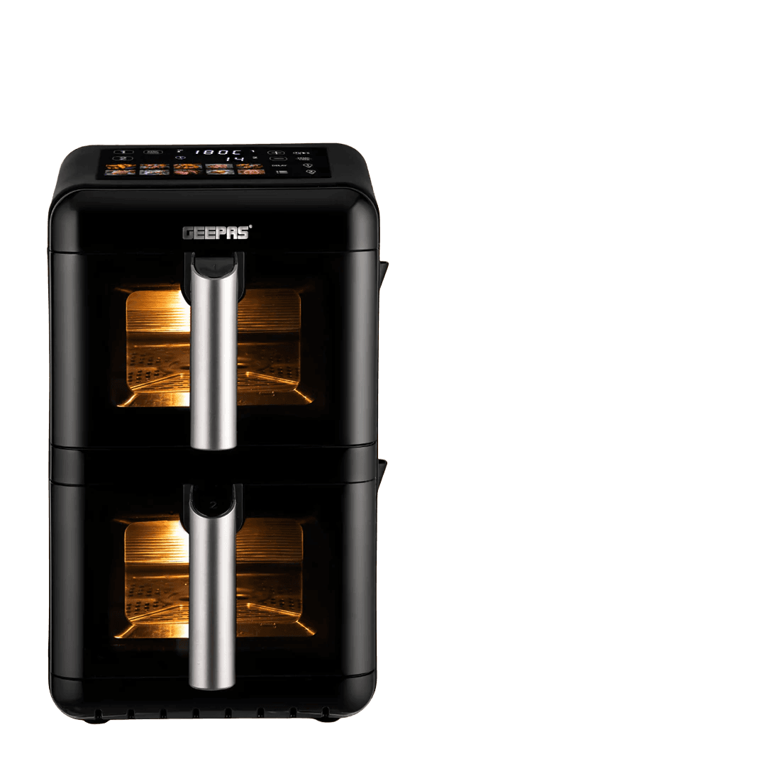 Geepas GAF37548 2800W Dual Basket Digital Air Fryer, 12L Capacity