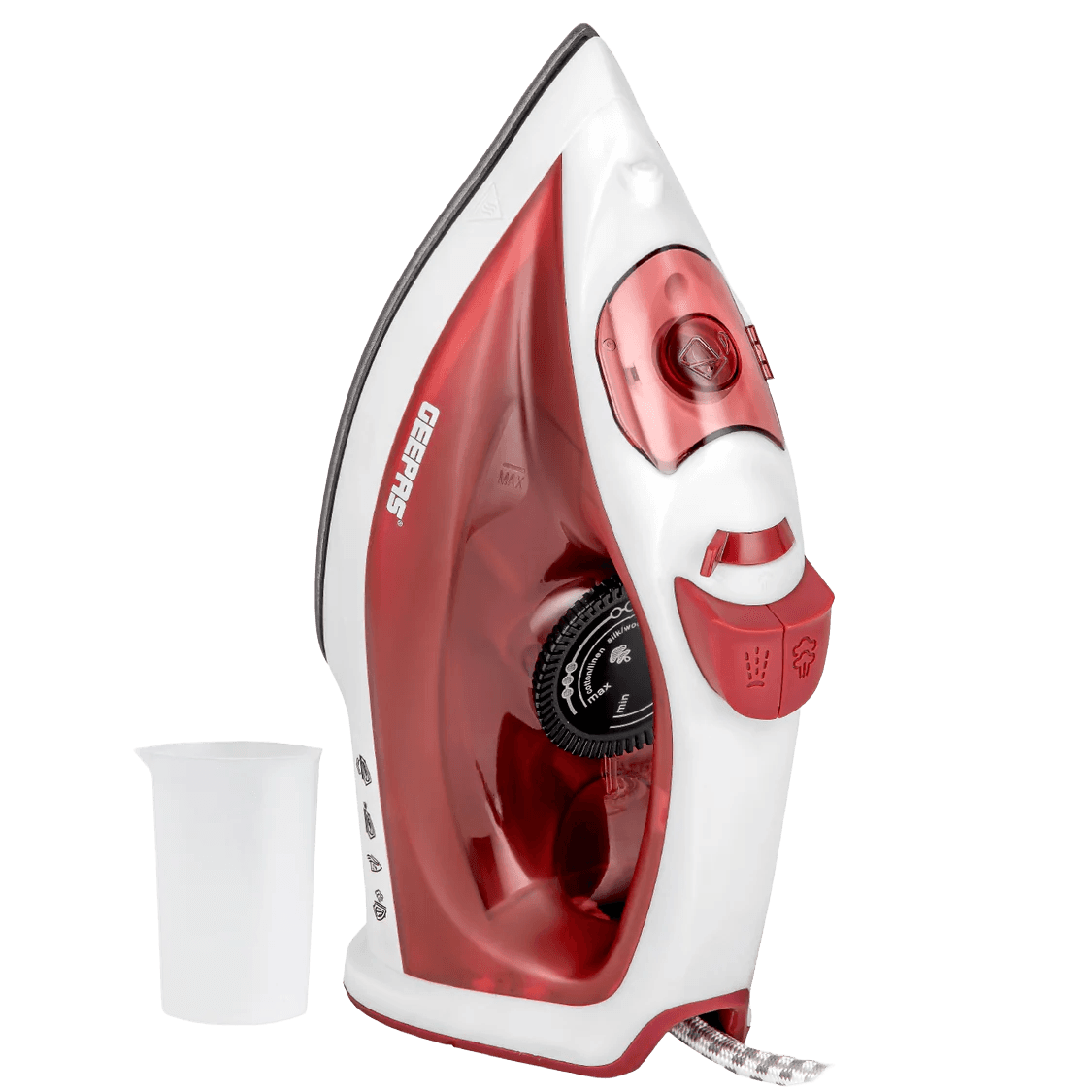 Geepas Steam Iron- GSI7783- Dry Ironing Box with Non-Stick Soleplate