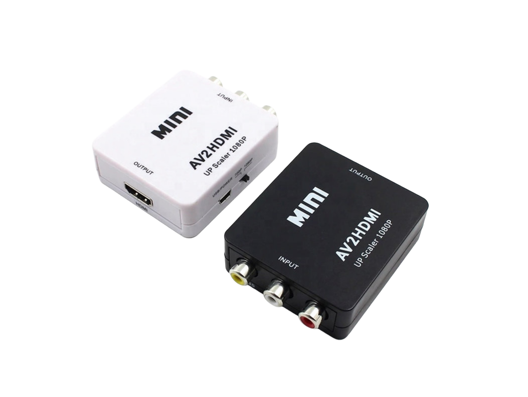 RCA In To HDMI Out 3 Pin AV To HDTV Converter Box Mini AV to HDMI Converter