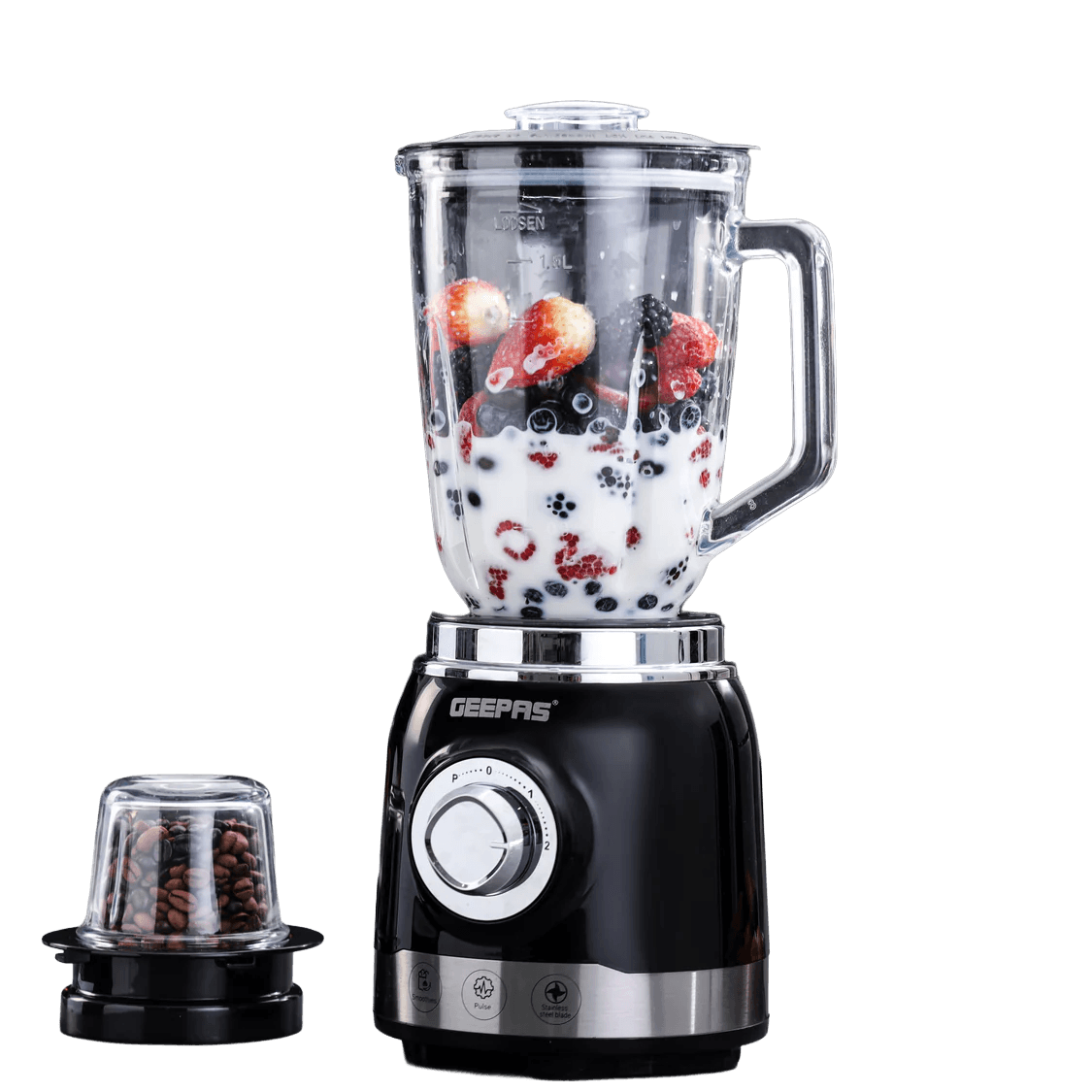 Geepas GSB44076UK Glass Jug Blender, 700W Motor, 1.5L Glass Jar
