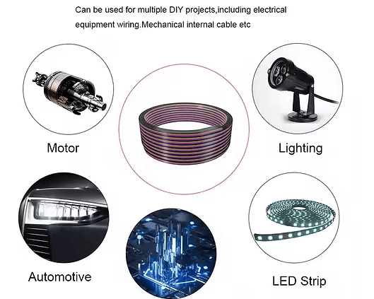 1m of 22AWG 0.34mm Ribbon Wire 4Pin Cable