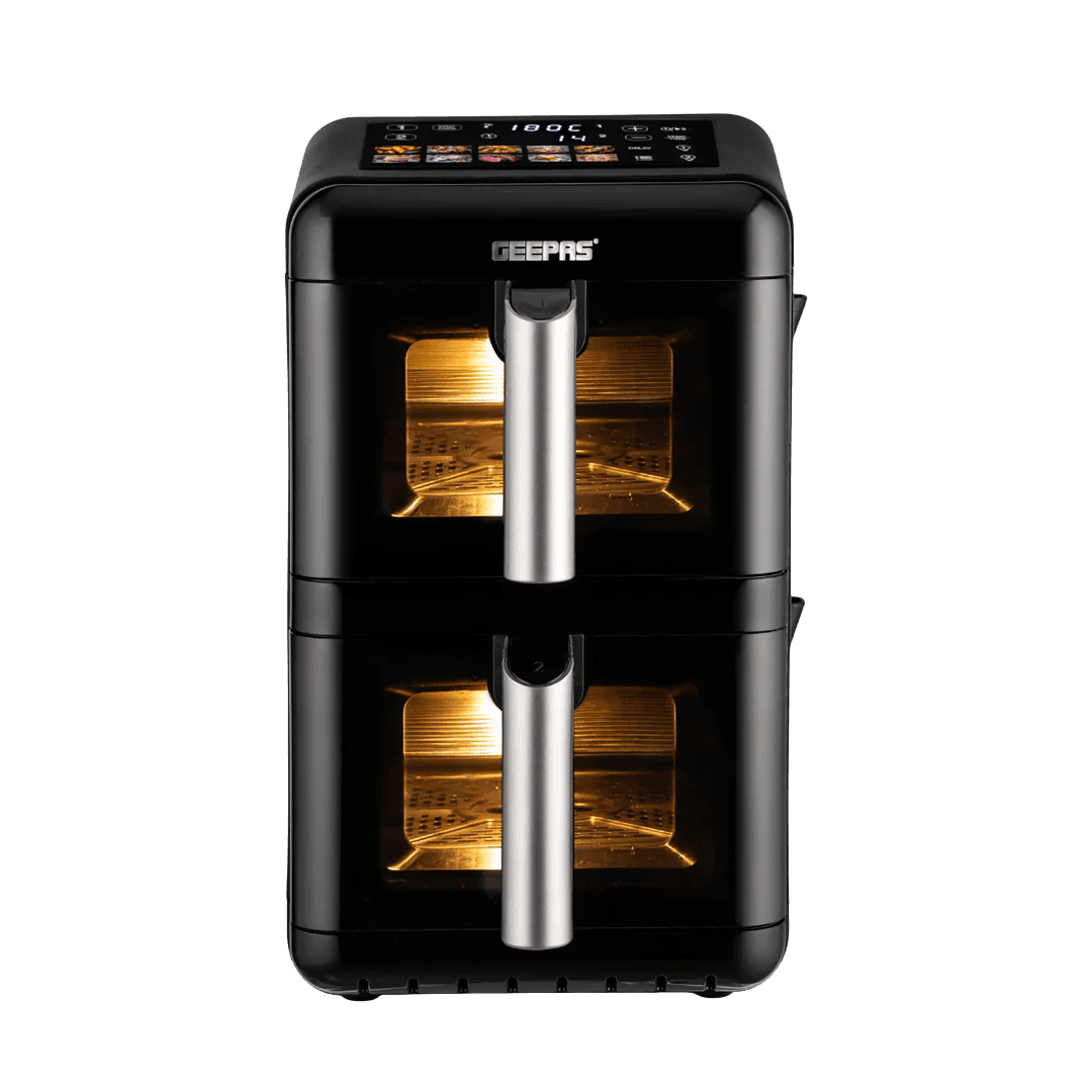 Geepas GAF37548 2800W Dual Basket Digital Air Fryer, 12L Capacity