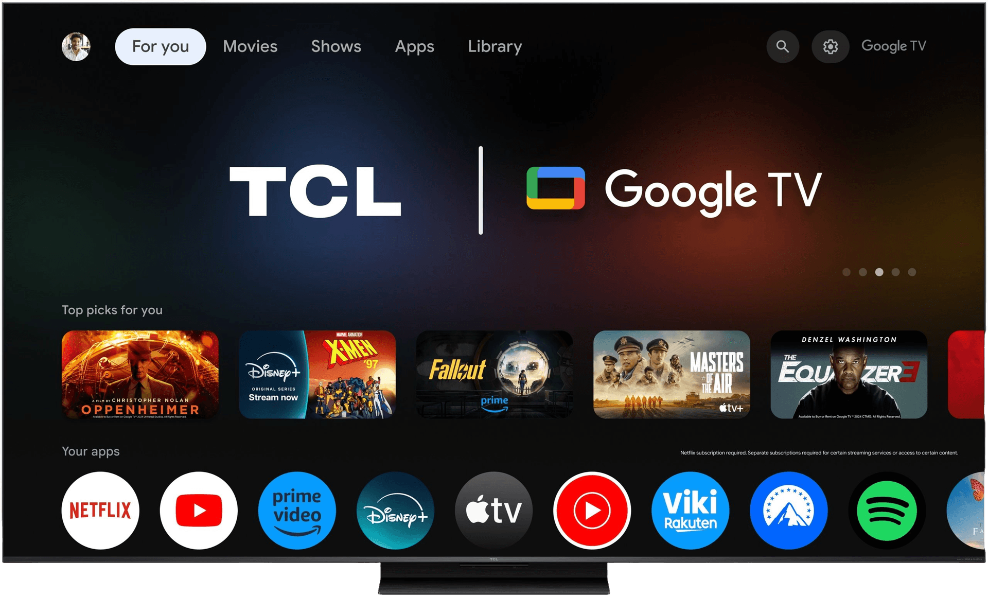TCL 65 Inch SQD-MiniLED QLED UHD 4K Smart Google TV, 65C7L