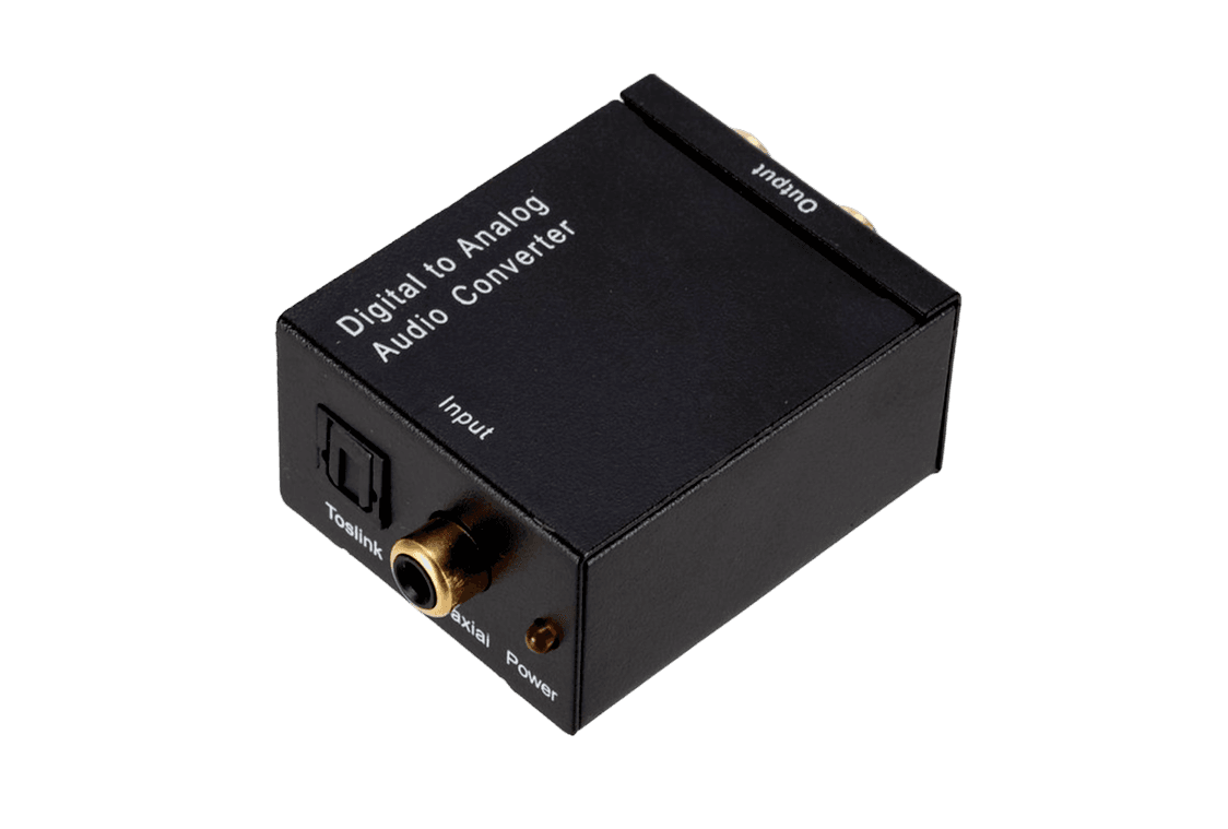 Coaxial / digital fiber to analog audio converter decoder