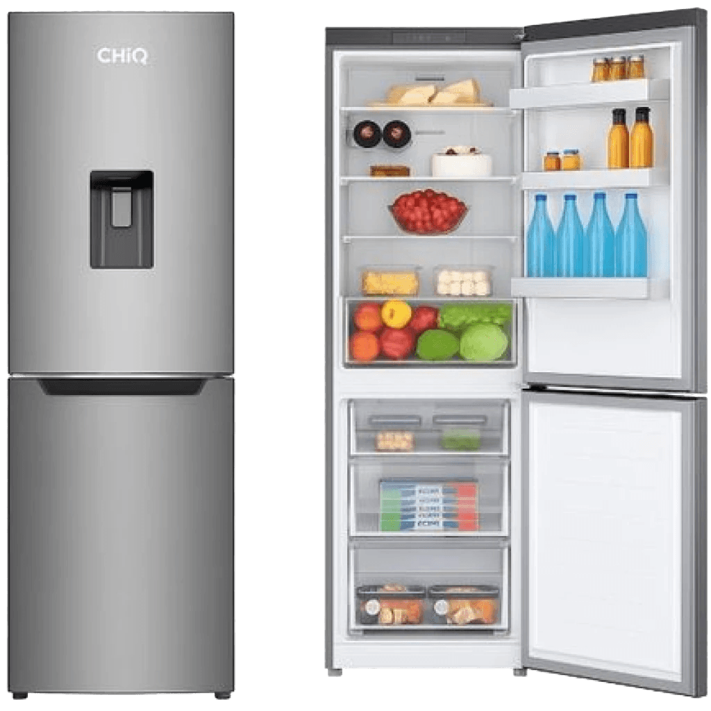 Chiq 340l Defrost Bottom Freezer Refrigerator With Water Dispenser
