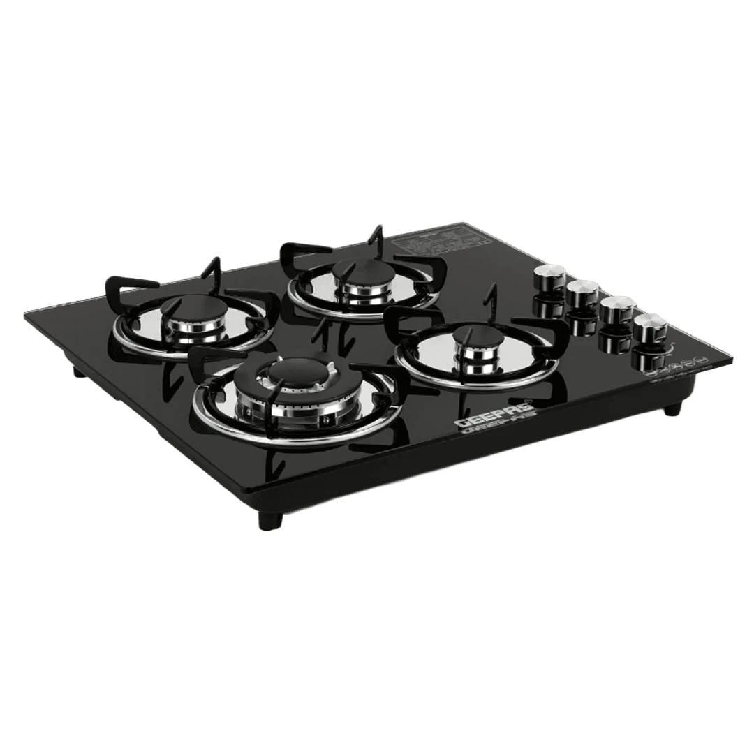 Geepas Glass Gas Hob GK4410, 4 Burner Gas Stove with Auto Ignition