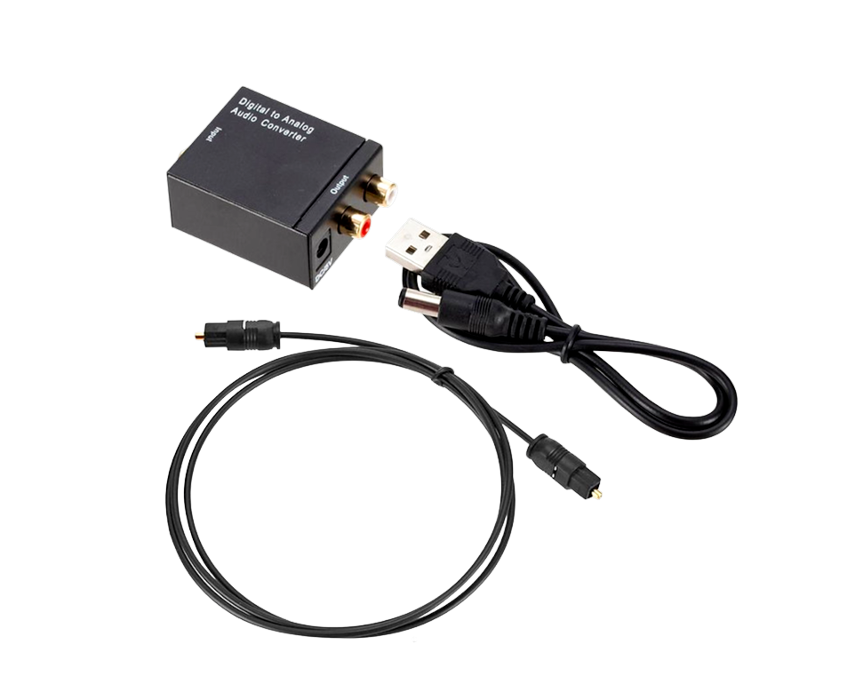 Coaxial / digital fiber to analog audio converter decoder