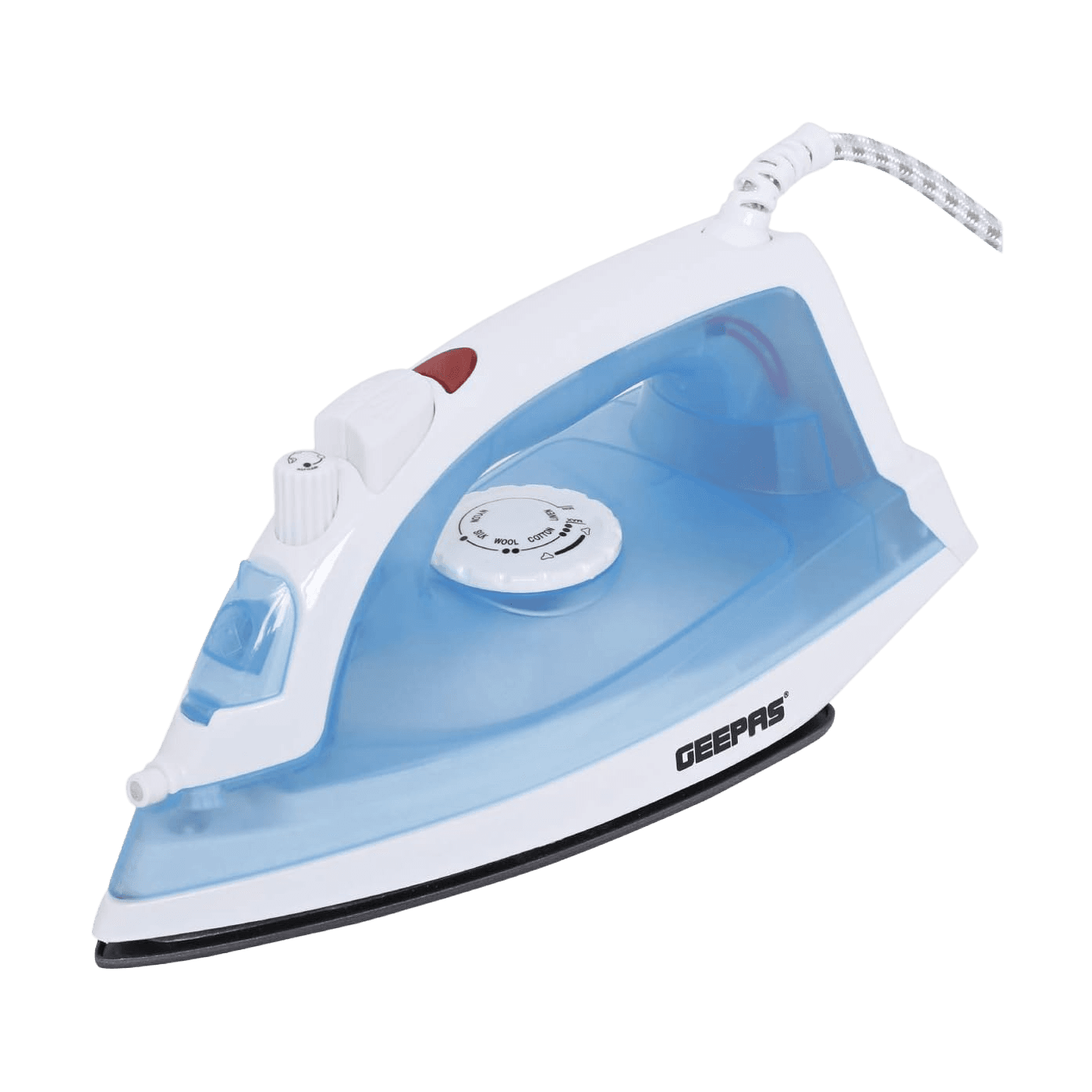 Geepas Steam Iron- GSI7783- Dry Ironing Box with Non-Stick Soleplate