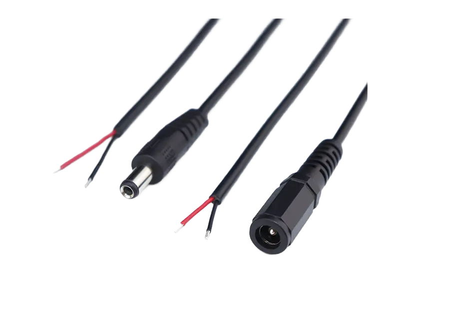DC Power Jack Plug, 2 Core 12V DC 5.5x2.1mm DC AWG24 Extension Jack Power Cable
