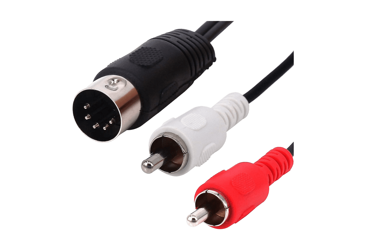 5 pin DIN to RCA Audio Video cable