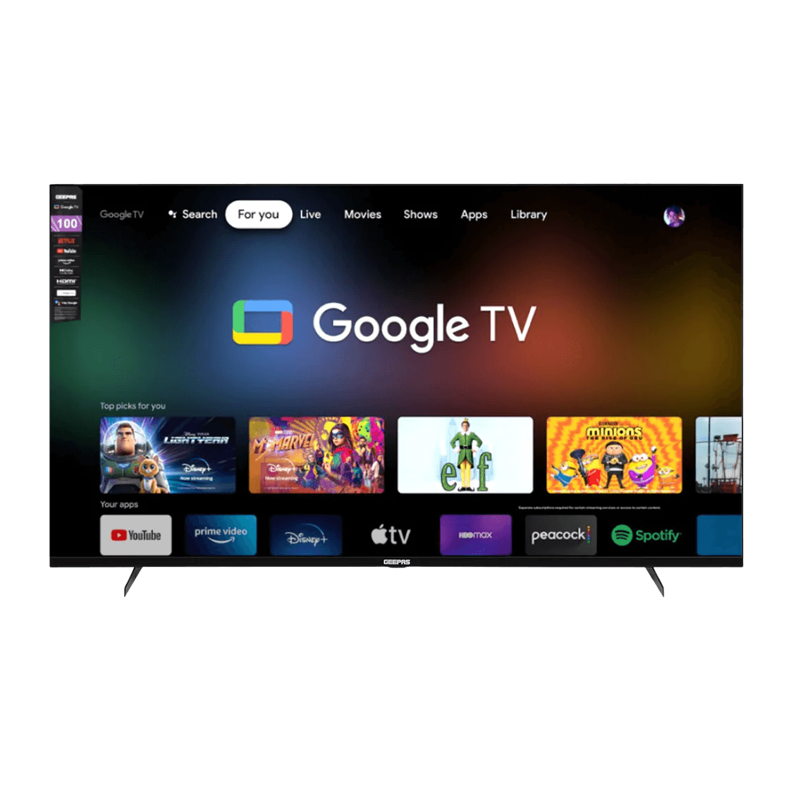 Geepas 100" Ultra HD QLED TV- GLED1007SGQLD