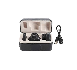 2PCS Wireless Lavalier Magnetic 2.4GHz Noise Canceling Type C Clip On LapeMicrophone with Charging Case for Video Recording Streaming Black