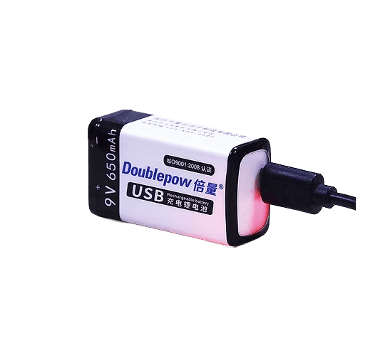 9V Rechargeable battery 650mAh USB Rechargeable