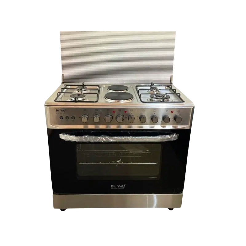 DR VOLT IQ-FC9942SS 90cm Freestanding Cooker with 4 SABAF Gas Burners, 2 Hot Plates