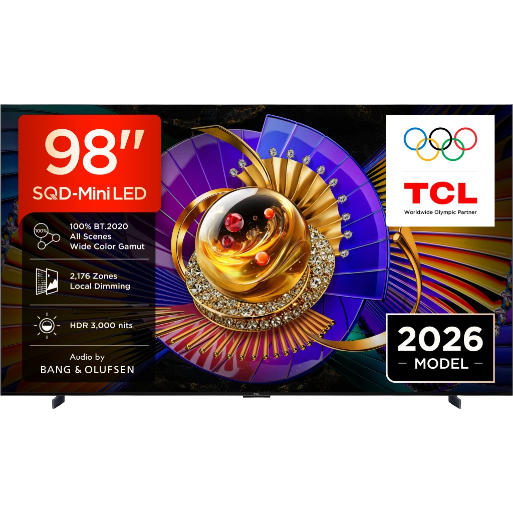 TCL 98C7L 98 Inch SQD-Mini LED 4K Ultra HD Smart Google TV with 2176 Dimming Zones, HDR 3000 Nits & B&O Audio