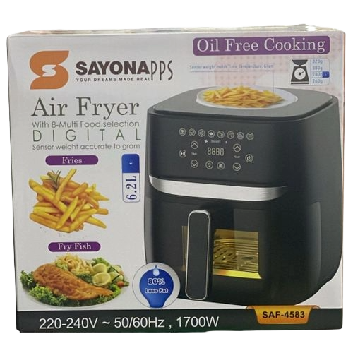 Sayona Air Fryer, 1700W, 6.2 Liter, SAF4583