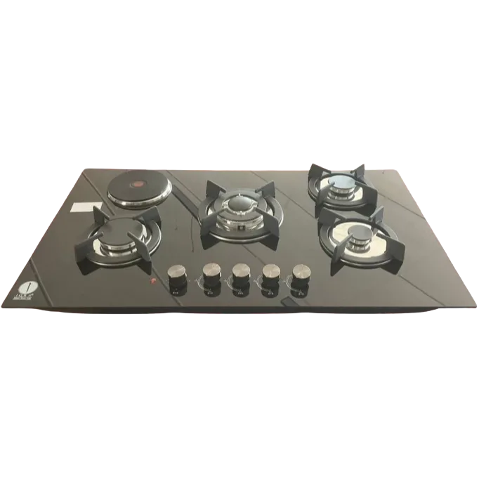IQRA 90cm Built-in Hob, 4 Gas + 1 Electric, Glass Top