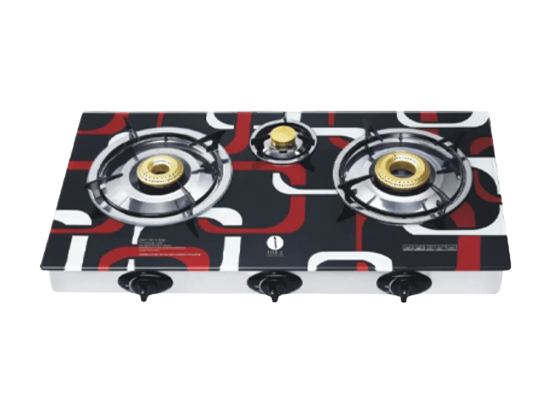 IQRA 3-Burner Gas Stove IQ-GS3BG; Glass Top