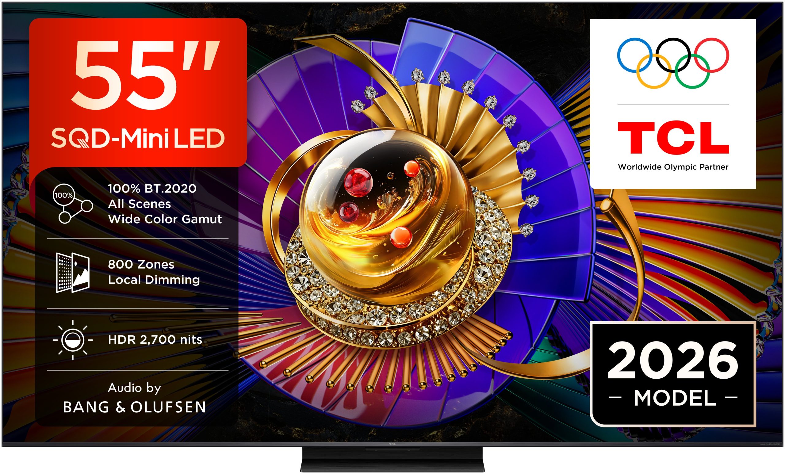 TCL 55 Inch SQD-MiniLED QLED UHD 4K Smart Google TV, 55C7L (2026 Model)