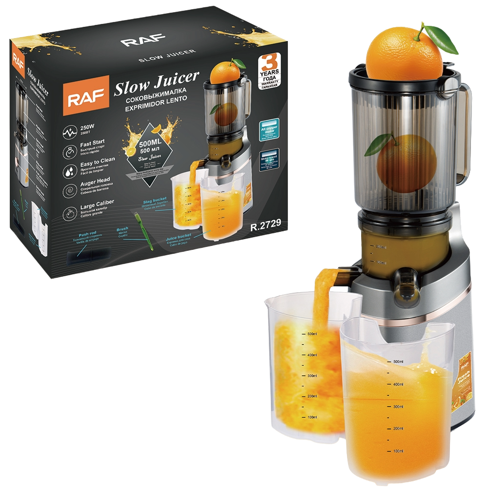 RAF R.2729 Cold Press, 250W Slow Juicer Machine