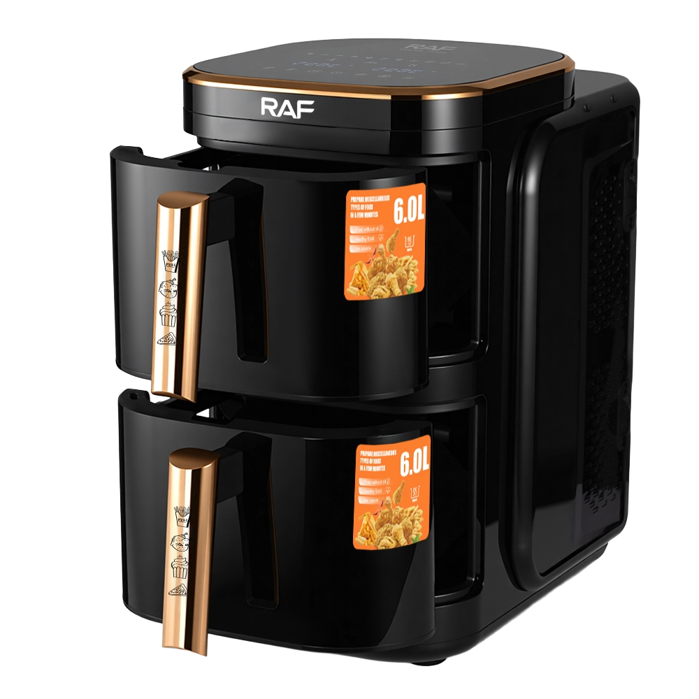 RAF R.5396 Double Layer Stack air Fryer 6+6L Electric Smart Double air Fryer