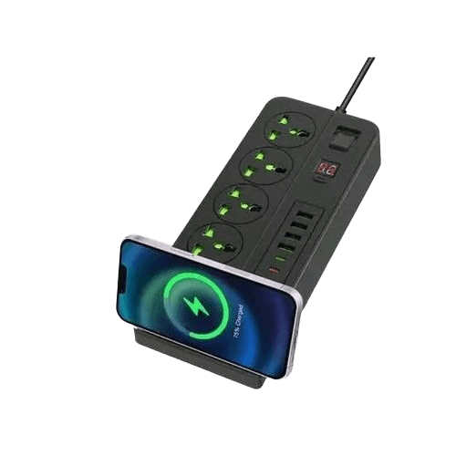 Power Plug Wireless Charging Stand Extension Board, with USB: C Type USB: B Type